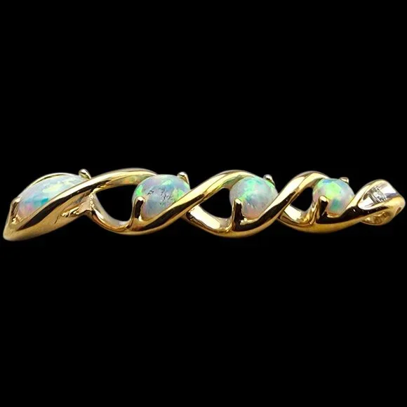 10 Karat Yellow Gold Twisted Opal Pendant #24036 - Picture 5 of 9